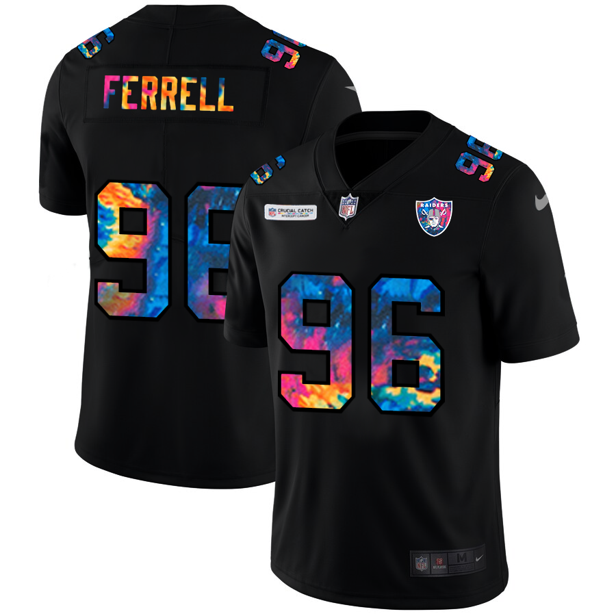 NFL Las Vegas Raiders #96 Clelin Ferrell Men Nike MultiColor Black 2020  Crucial Catch Vapor Untouchable Limited Jersey->chicago bears->NFL Jersey